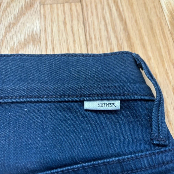 MOTHER High Waist Looker Ankle Fray Stretch Dark Wash Slim Jeans Untouched - Picture 3 of 13